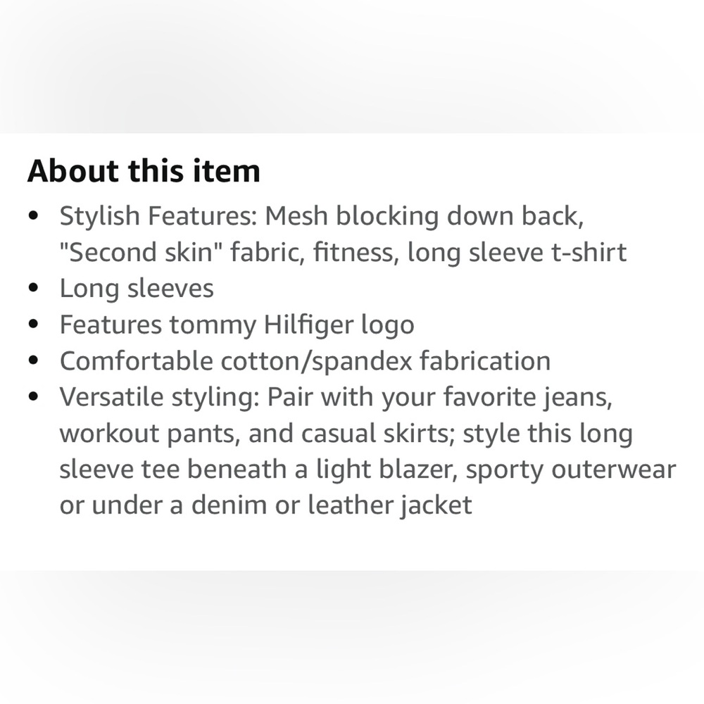 Tommy Hilfiger Sport, Mesh Detail Activewear Top, Long Sleeve, Size S - Picture 13 of 13